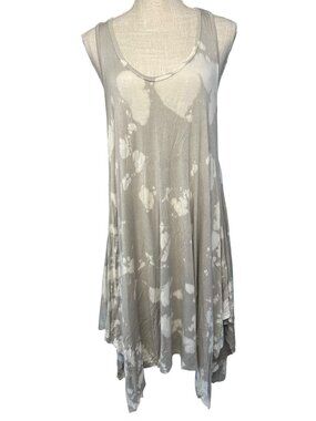 Blue Caribbean Beachwear Tie-Dye Sleeveless Flowing Dress W/ Back Zipper M